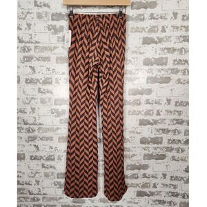 Billabong‎ New Heights Pants Womens Size S Chevron Print Brown Black Boho Casual